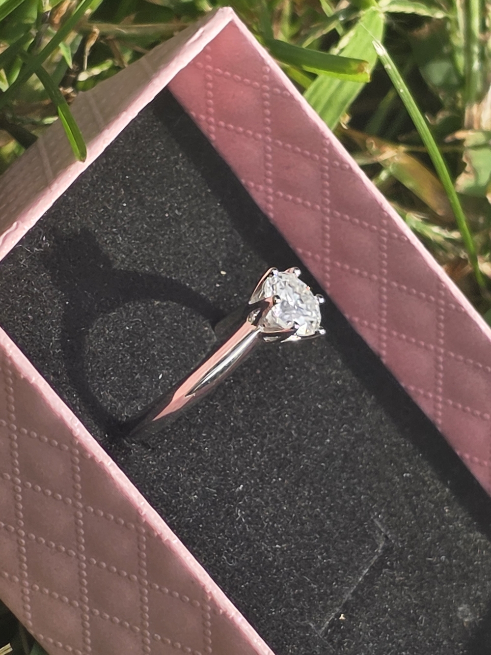 Sterling Silver Solitaire CZ Engagement Ring - White - Picture 2 of 3